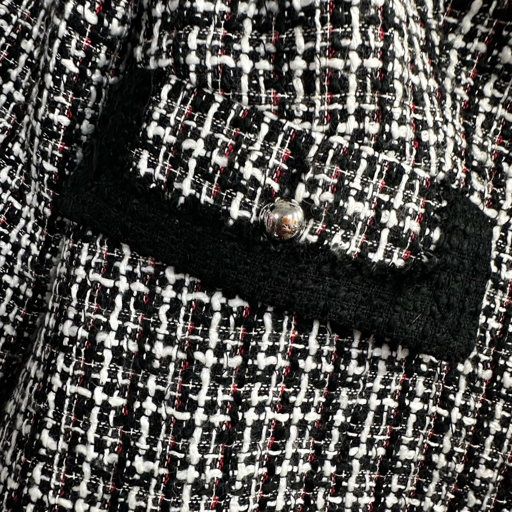 White House Black Market Black and White Tweed Blazer Jacket - Picture 8 of 9